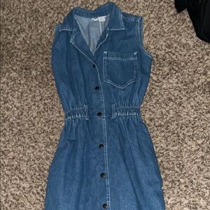 Sleeveless Blue Denim Dress